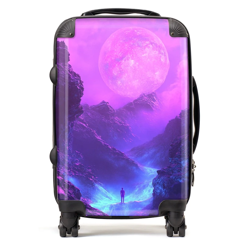 Image of Designer Luggage Elena Sable: 00040 Suitcase in Purple Size: Large Purple Unisex Large
