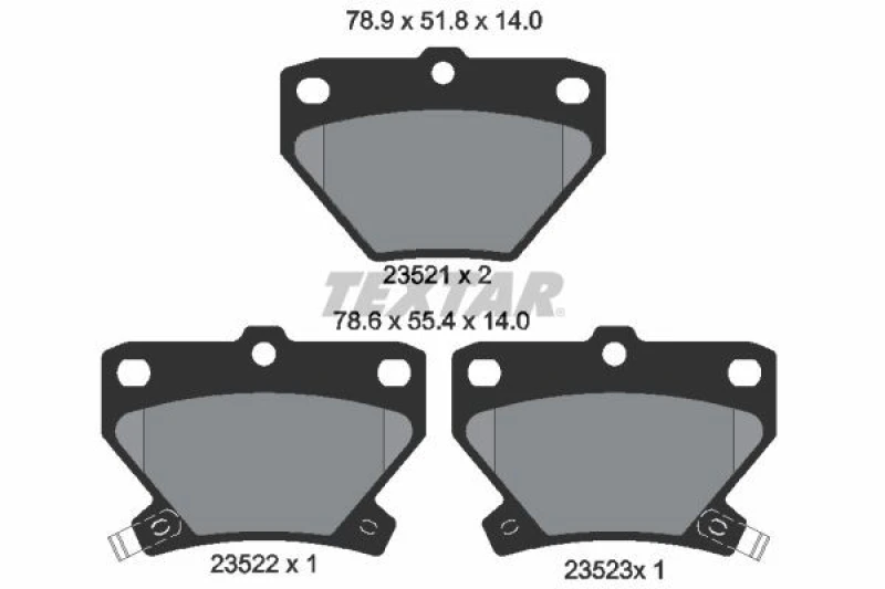 Image of Brake pad set TEXTAR 2352101
