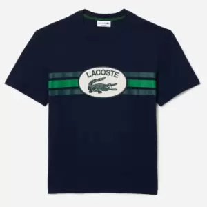 Image of Lacoste Mens Monogram T-Shirt - Navy - L