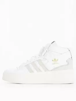 image of adidas Originals Forum Bonega Mid Trainers - White/Grey Size 6, Women