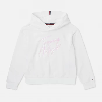 image of Tommy Hilfiger Girls Script Print Hoodie - White - 12 Years