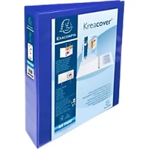 image of Kreacover Ring Binder PP A4+ 4D Rings 40mm, S64mm, A4+, Blue, Pack of 10