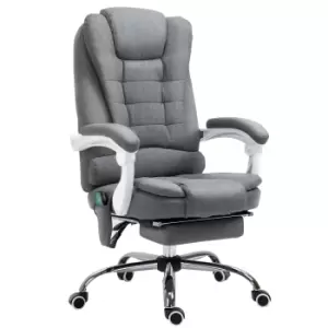 Image of Vinsetto Heated 6 Points Vibration Massage Executive Office Chair Adjustable Swivel Ergonomic High Back Desk Chair Recliner with Footrest Grey