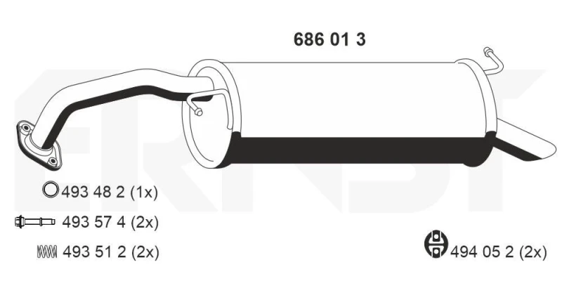 Image of Rear silencer ERNST 686013