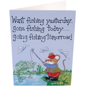 Image of Pack of 6 Went Fishing Yesterday Smiley Cards