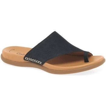 Image of Gabor Lanzarote Toe Loop Womens Mules womens Flip flops / Sandals (Shoes) in Blue
