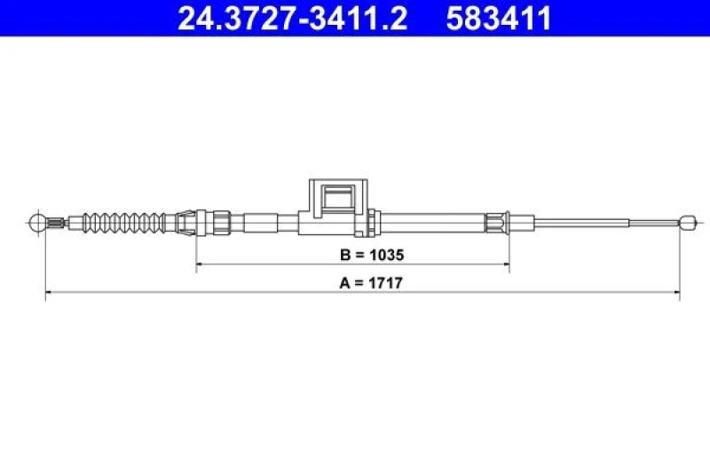 Image of Handbrake cable ATE 24.3727-3411.2