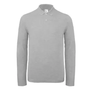 Image of B&C ID.001 Mens Long Sleeve Polo (Pack Of 2) (2XL) (Taupe Grey)