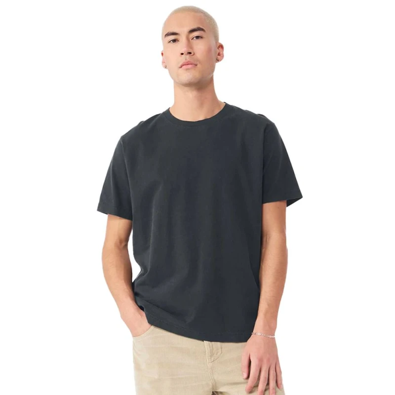 Image of Bella + Canvas Mens Washed Canvas Heavyweight T-Shirt in Black Size: Large Black Male L