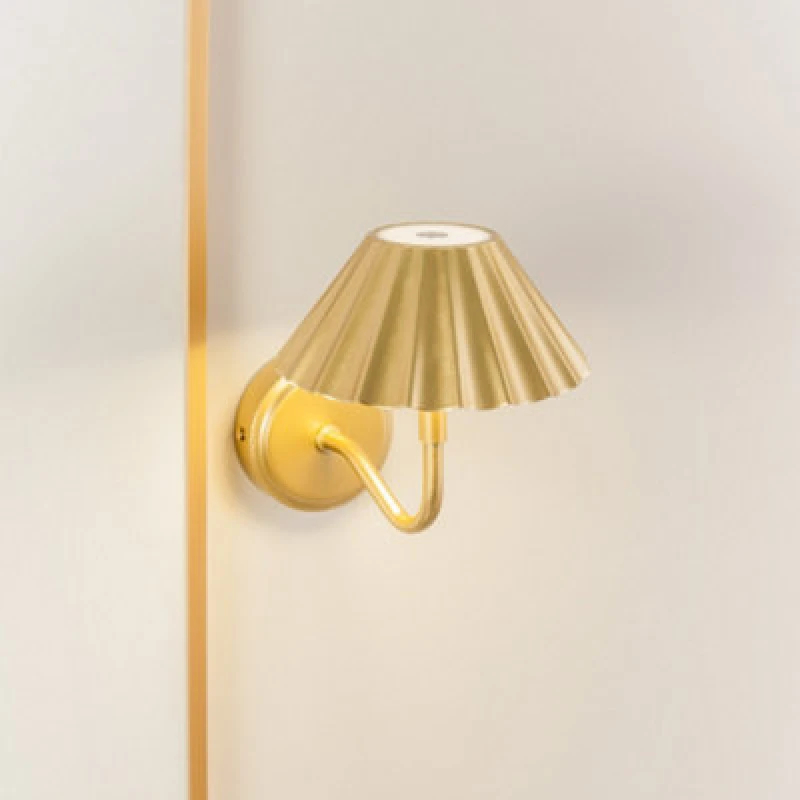 Image of ValueLights ValueLights Avery Rechargeable Easy Fit Wall Touch Light Fitting Single in Gold Gold One Size Unisex 5016529266471