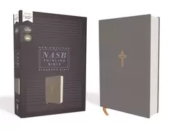 Image of nasb thinline bible cloth over board gray red letter 1995 text comfort prin