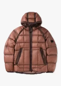 Image of C.P. Company Mens D.D.Shell Hooded Down Jacket In Cedar Wood