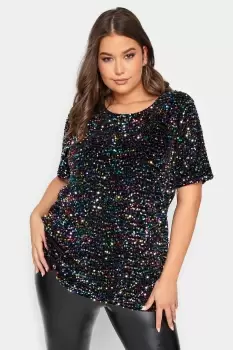 Image of Sequin Embellished T-Shirt