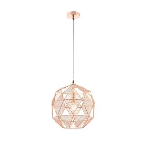 Image of 1 Light Spherical Pendant Copper Plate, E27