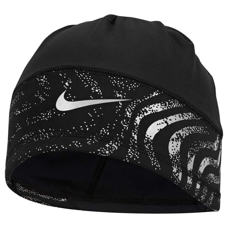 Image of Nike Terra Dri-FIT Uncuffed Running Beanie - Reflective Black/Silver unisex One Size