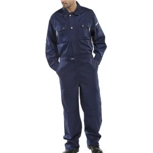Image of Click Premium Boilersuit 250gsm Polycotton Size 36 Navy Blue Ref