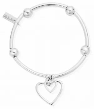 image of ChloBo Sterling Silver Noodle Ball Double Open Heart Jewellery