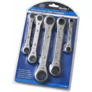 Image of 5 Piece Metric Ratchet Ring Spanner Set (6-21MM)
