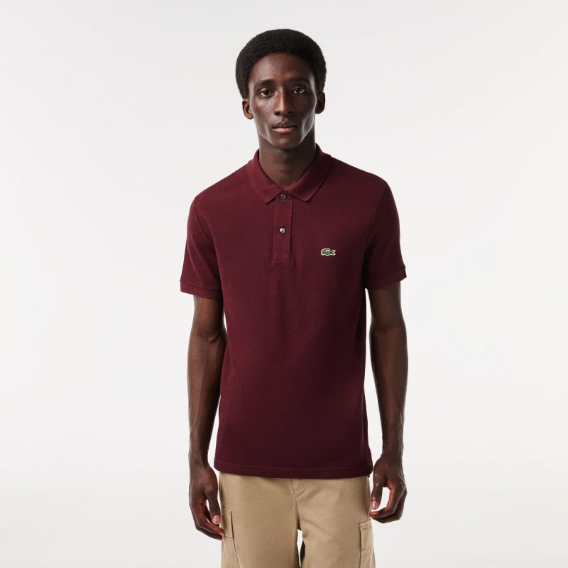 Image of Lacoste Short Sleeve Logo Polo Shirt Vine Chine male XS