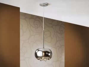 image of Argos Round Crystal Ceiling Pendant Chrome, Mirror, G9