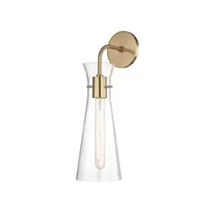 Image of Anya 1 Light Wall Sconce Brass, Glass