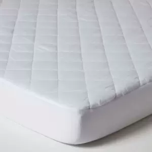 Image of Quilted Waterproof Mattress Protector, Euro 140 x 200cm - White - Homescapes