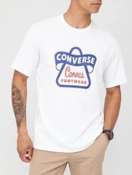 Converse Vintage Logo Short Sleeve Tee - White, Size S, Men