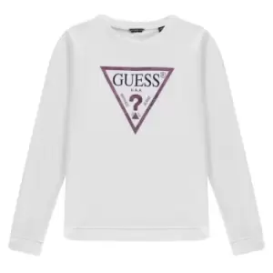 Image of Guess Logo Sweatshirt - White