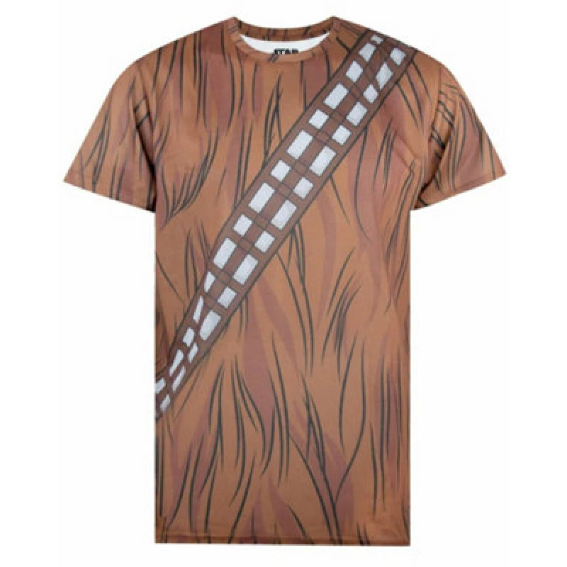 Image of Star Wars Star Wars Men Short Sleeved T-Shirt in Brown Size: Medium Brown M Male 5056549000501