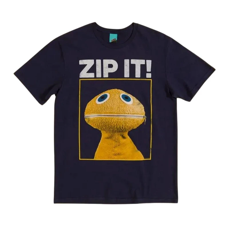 Image of Rainbow Mens Zippy T-Shirt in Navy Size: Medium Navy Male M
