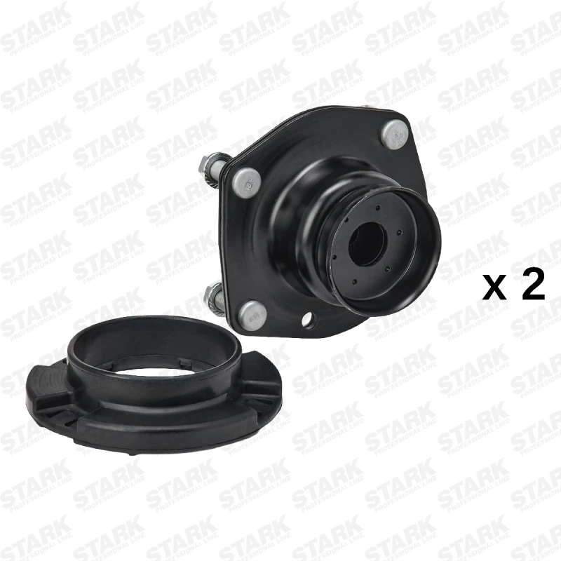 Image of STARK SKSS-0671083 Top strut mount Front Axle, with fastening/mounting material Suspension Strut Support Bearing (1180)