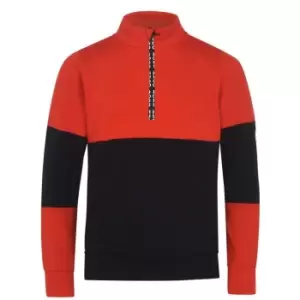 Image of BOSS Junior Boys quarter Zip Sweatshirt - Red