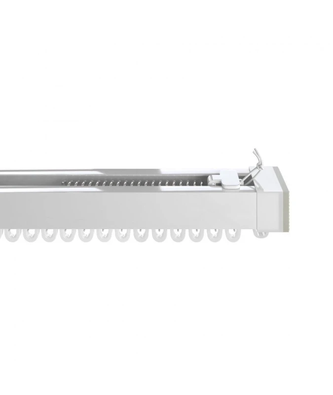 Image of New Edge Blinds Extendable Metal Curtain Track Hooks White