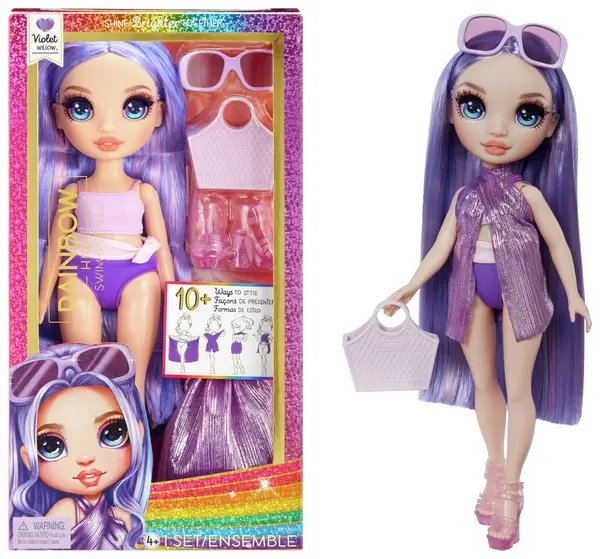 Image of Rainbow High Rainbow High Swim & Style Doll - Violet (Purple) - 27cm