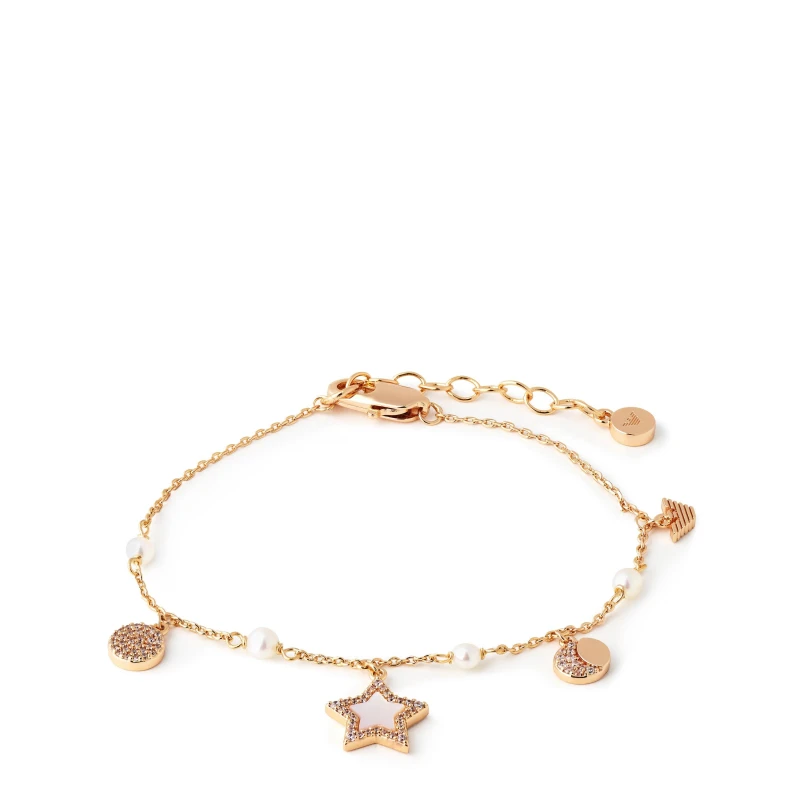 Image of Emporio Armani EGS3107221 Womens Rose Gold-Tone Star Charm Jewellery