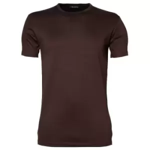 image of Tee Jays Mens Interlock Short Sleeve T-Shirt (L) (Chocolate)