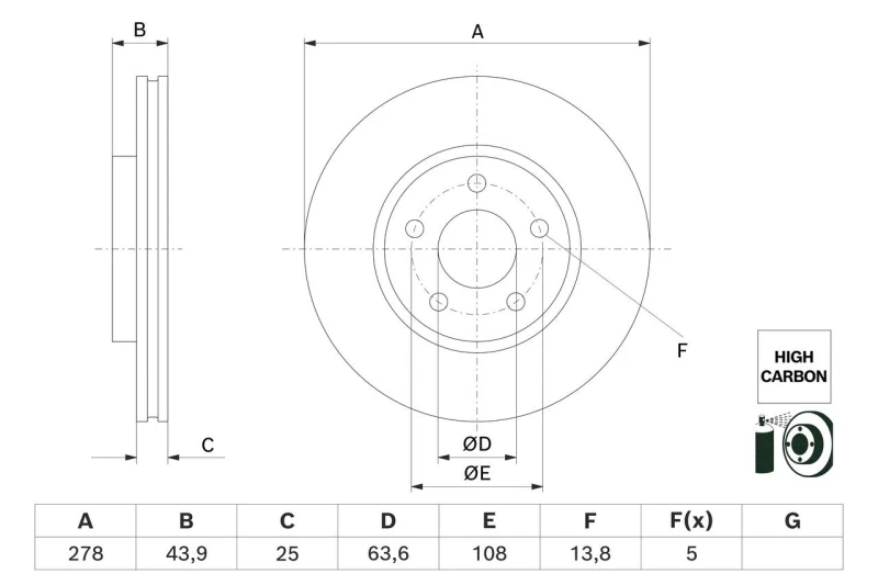 Image of Brake disc Bosch 0 986 479 H66