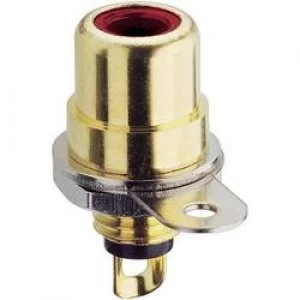 Image of RCA connector Socket vertical vertical Number of pins 2 Red Lumberg BTO 1 V