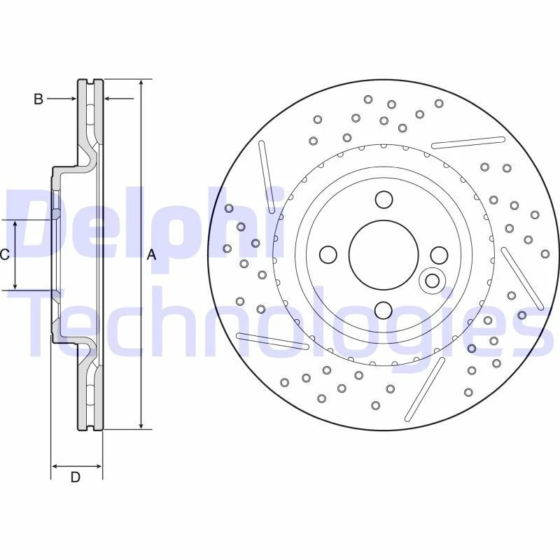 Image of DELPHI Brake disc DELPHI BG4789C