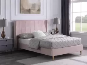 Image of Seconique Amelia 5ft King Size Pink Fabric Bed Frame