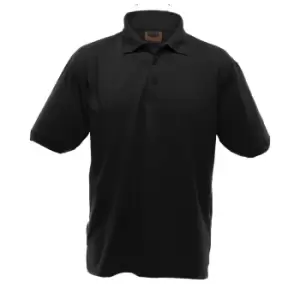 Image of UCC 50/50 Mens Heavyweight Plain Pique Short Sleeve Polo Shirt (2XL) (Black)