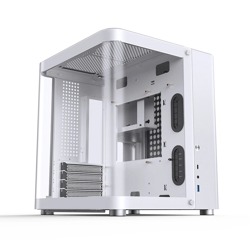 Image of Jonsbo TK-1 2.0 Micro-ATX Case, Tempered Curved Glass - White - TK-1 White