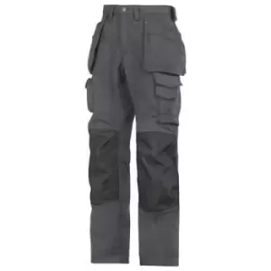 Image of Snickers 3223 Mens Rip Stop Floor Layer Work Trousers Black / Grey 30" 32"