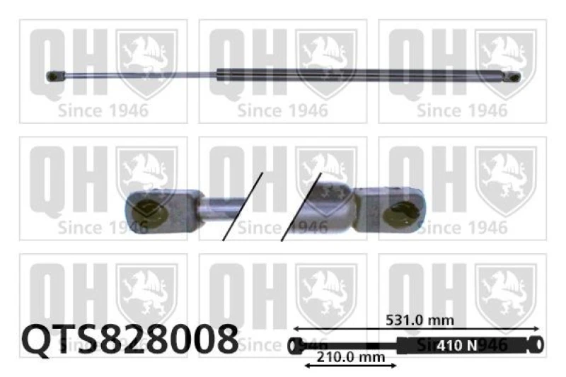 Image of QUINTON HAZELL Tailgate strut QUINTON HAZELL QTS828008