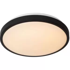 Image of Lucide Dasher Modern Flush ceiling light Bathroom - Ø34,8cm - LED - 1x18W 2700K - IP44 - Black