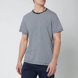 Image of Tommy Jeans Mens Classic Slim Fit Stripe T-Shirt - Twilight Navy - L