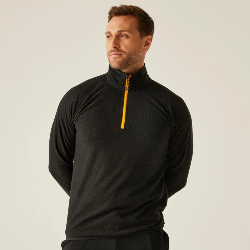 Image of Regatta Regatta Men Navigate' Half Zip Fleece in Orange Size: Small Orange S Male 5063019697284