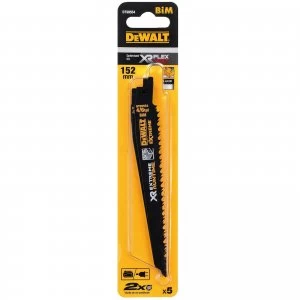 Image of DEWALT Extreme Runtime Wood Cutting Reciprocating Saw Blade 152mm Pack of 5