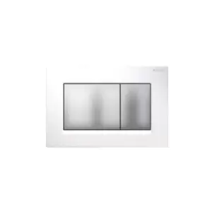 image of Geberit - Sigma30 Dual Flush Plate - White/Matt Chrome