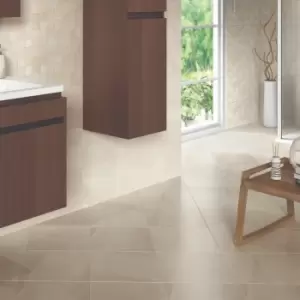 Image of Dark Beige Marble Effect Floor Tile 33 x 33cm - Nata